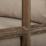 Skylar II Tan Fabric Covered Cushioned Demi-Lune Wooden Frame Accent Chair