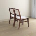 Beige Fabric Mid-Century Dining Chairs with Wood Frame (Set of 2) 11 Beige Fabric Mid-Century Dining Chairs with Wood Frame (Set of 2)