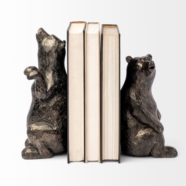 Sleuth Set of 2 9L x 8W Grizzly Bear Bookends 4