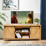Sliding Barn Door TV Stand for 60 Inch Television
