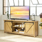 Sliding Barn Door TV Stand for 60 Inch Television