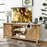 Sliding Barn Door TV Stand for 60 Inch Television
