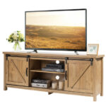 Sliding Barn Door TV Stand for 60 Inch Television