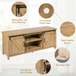 Sliding Barn Door TV Stand for 60 Inch Television