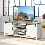 Sliding Barn Door TV Stand for 60 Inch Television