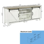 Sliding Barn Door TV Stand for 60 Inch Television