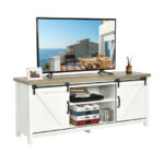 Sliding Barn Door TV Stand for 60 Inch Television