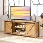 Sliding Barn Door TV Stand for 60 Inch Television
