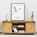 Sliding Barn Door TV Stand for 60 Inch Television