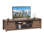 Sliding Barn Door TV Stand with Storage for TVs up to 65