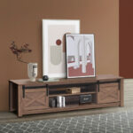 Sliding Barn Door TV Stand with Storage for TVs up to 65