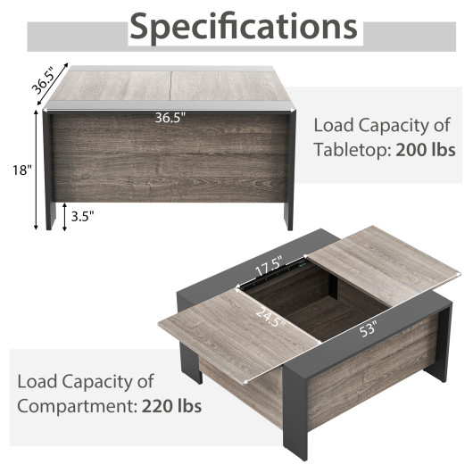 Sliding Top Coffee Table with Hidden Storage and 420 lb Capacity 20 Sliding Top Coffee Table with Hidden Storage and 420 lb Capacity - Image 20