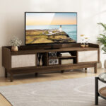 Sliding Door TV Stand for 65 Inch TV with Woven Doors 9 Sliding Door TV Stand for 65 Inch TV with Woven Doors