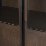 Sloan 80.5H Dark Brown Wood W/Black Metal Arched Curio Cabinet