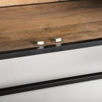 Sloan 85.5H Black Wood W/Black Metal Frame Arch Cabinet