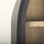 Sloan 85.5H Black Wood W/Black Metal Frame Arch Cabinet