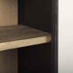 Sloan 85.5H Black Wood W/Black Metal Frame Arch Cabinet