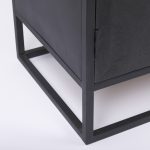 Sloan Black Wood W/Black Metal Frame Accent Cabinet