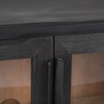 Sloan Black Wood W/Black Metal Frame Accent Cabinet