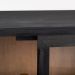 Sloan Black Wood W/Black Metal Frame Accent Cabinet