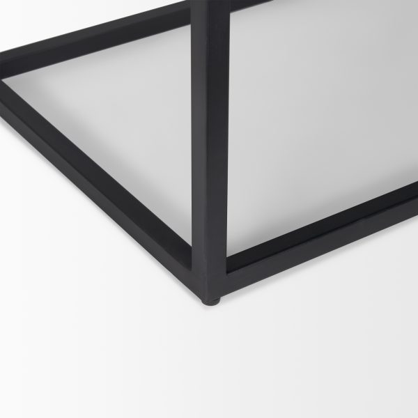 Sloan Black Wood WBlack Metal Frame Side Table 11