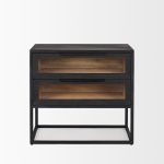 Sloan Black Wood W/Black Metal Frame Side Table