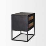 Sloan Black Wood W/Black Metal Frame Side Table