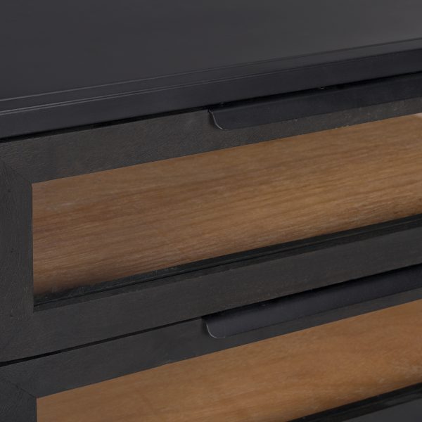 Sloan Black Wood WBlack Metal Frame Side Table 8