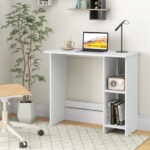 Compact Computer Desk with Adjustable Shelf and Space-Saving Design