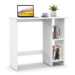 Compact Computer Desk with Adjustable Shelf and Space-Saving Design