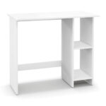 Compact Computer Desk with Adjustable Shelf and Space-Saving Design