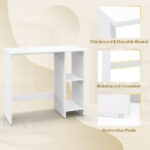 Compact Computer Desk with Adjustable Shelf and Space-Saving Design