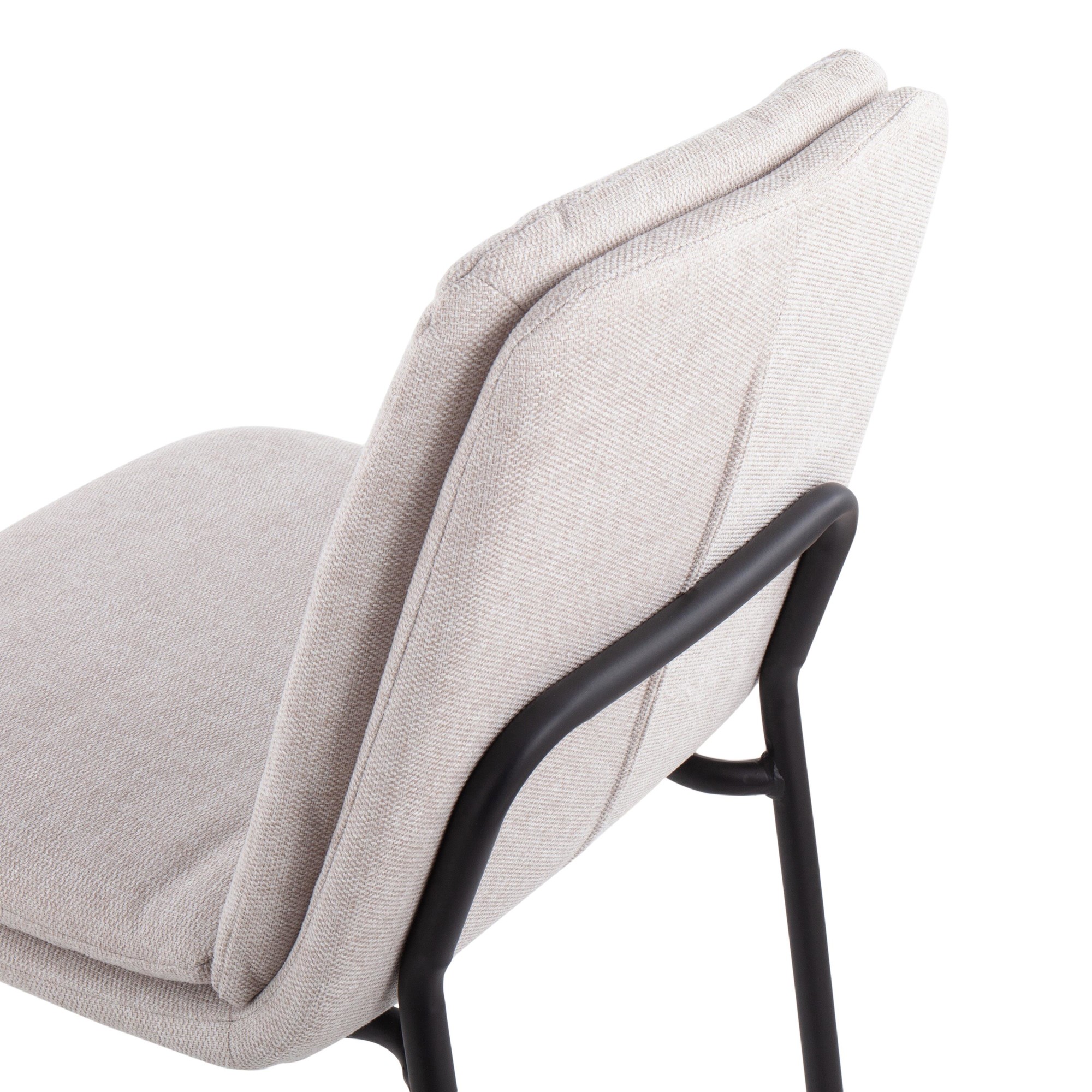 Smith Black Steel Cream Fabric Contemporary Dining Chairs (Set of 2) 11 Smith Black Steel Cream Fabric Contemporary Dining Chairs (Set of 2) - Image 11