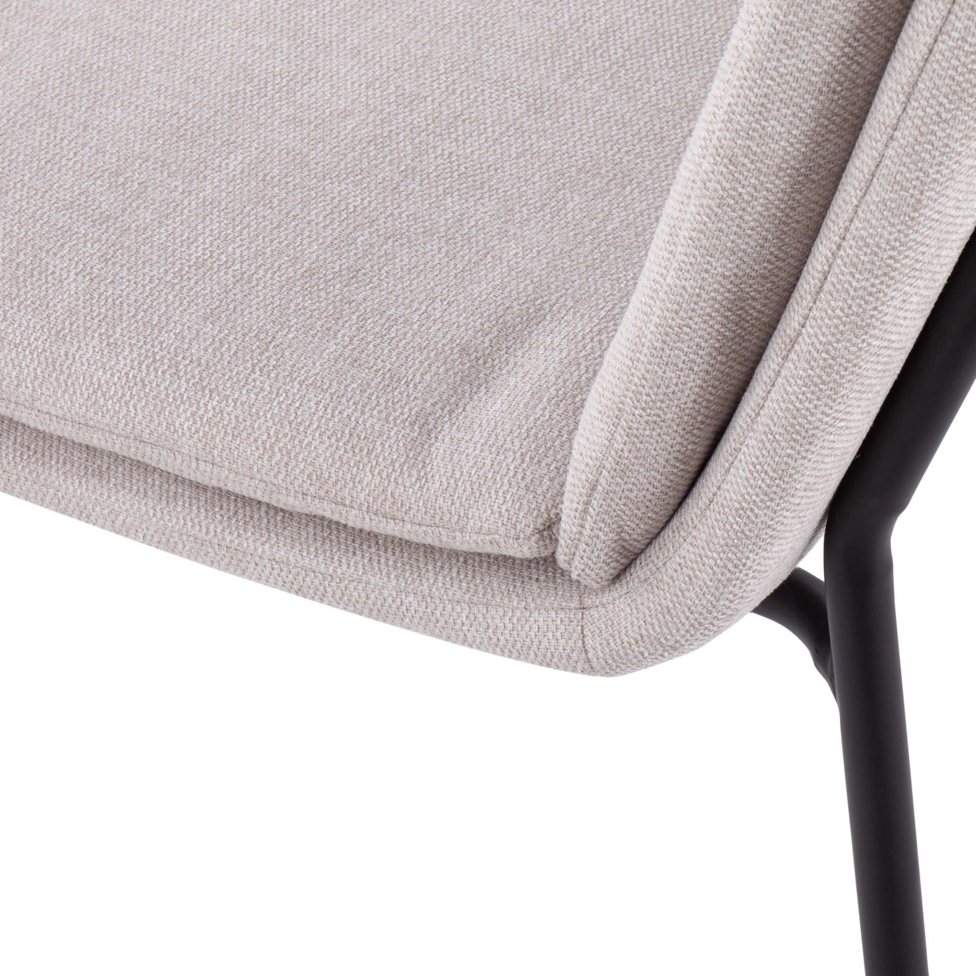 Smith Black Steel Cream Fabric Contemporary Dining Chairs (Set of 2) 12 Smith Black Steel Cream Fabric Contemporary Dining Chairs (Set of 2) - Image 12