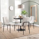 Smith Black Steel Cream Fabric Contemporary Dining Chairs (Set of 2) 15 Smith Black Steel Cream Fabric Contemporary Dining Chairs (Set of 2)
