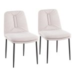 Smith Black Steel Cream Fabric Contemporary Dining Chairs (Set of 2) 17 Smith Black Steel Cream Fabric Contemporary Dining Chairs (Set of 2)