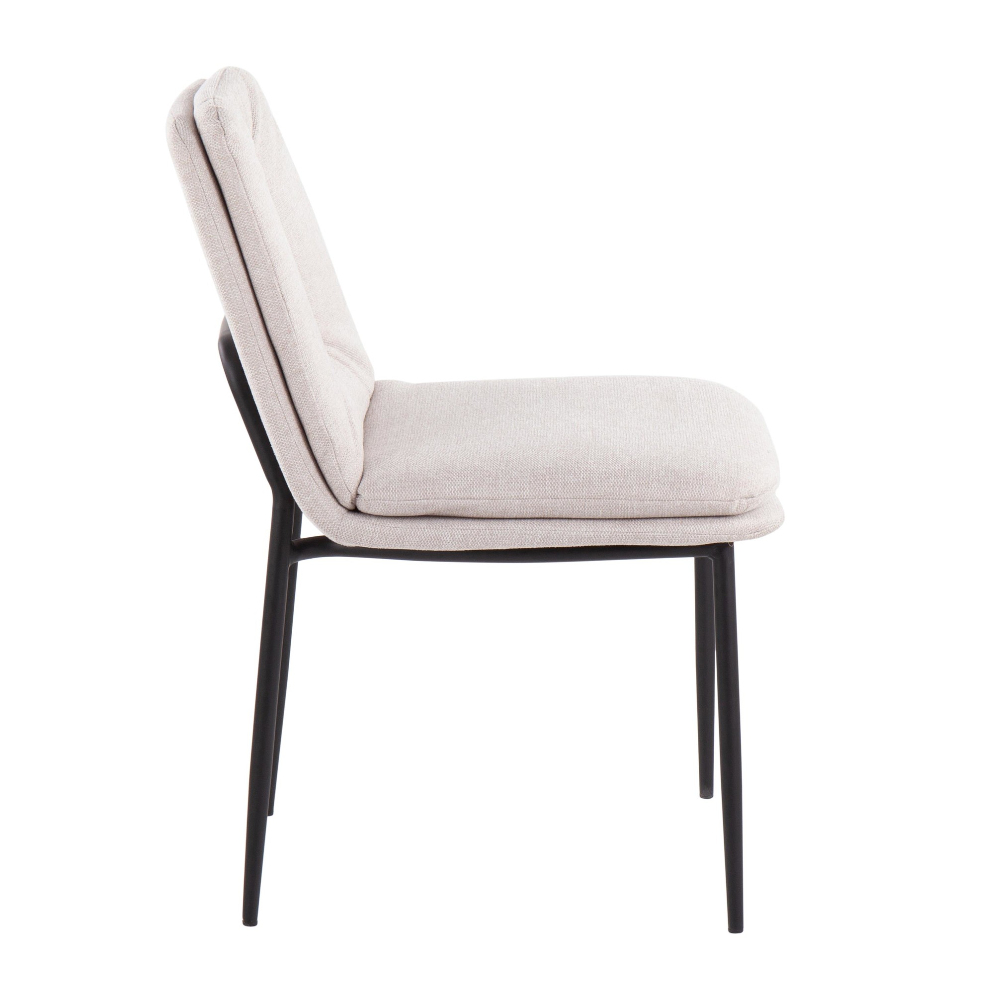 Smith Black Steel Cream Fabric Contemporary Dining Chairs (Set of 2) 5 Smith Black Steel Cream Fabric Contemporary Dining Chairs (Set of 2) - Image 5