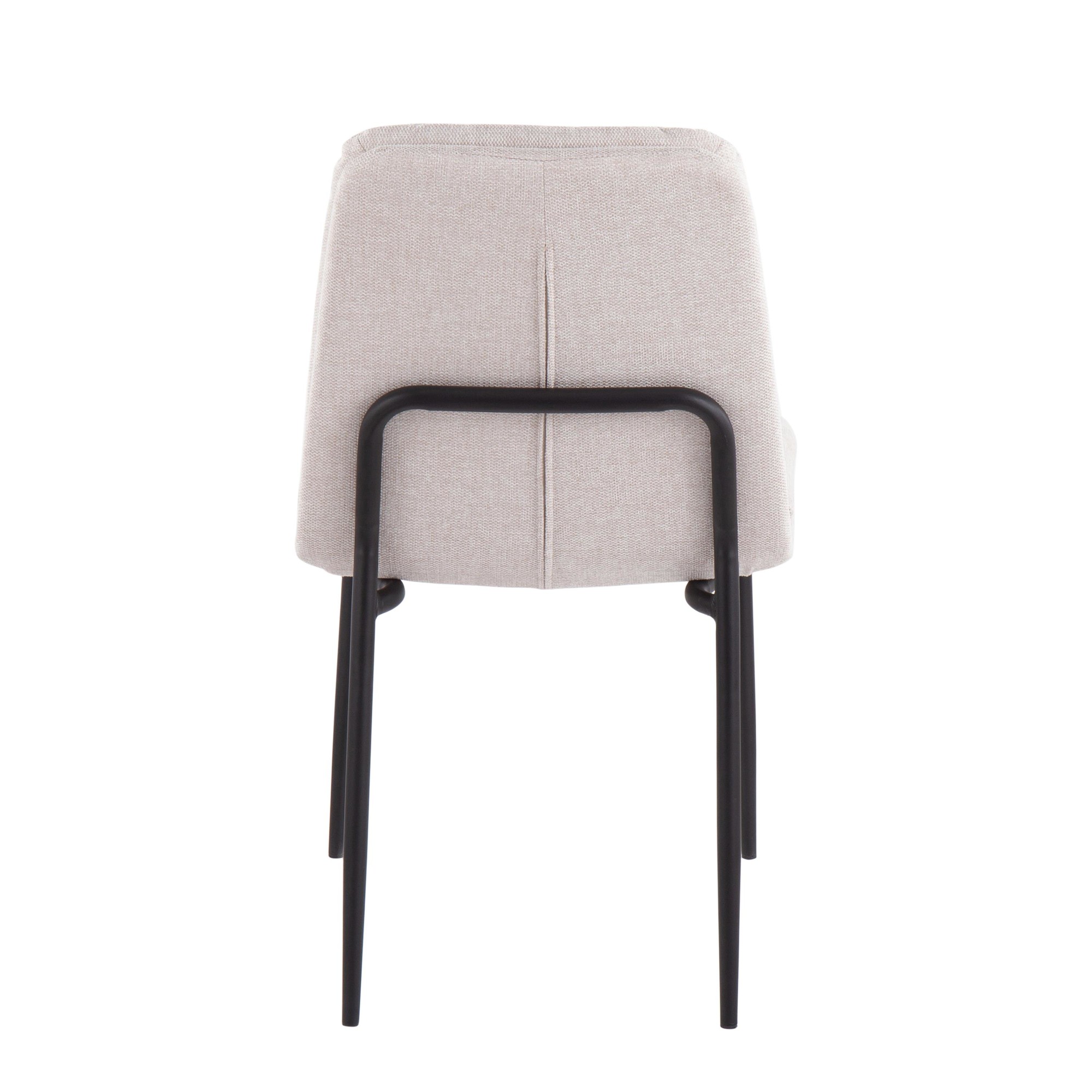 Smith Black Steel Cream Fabric Contemporary Dining Chairs (Set of 2) 7 Smith Black Steel Cream Fabric Contemporary Dining Chairs (Set of 2) - Image 7
