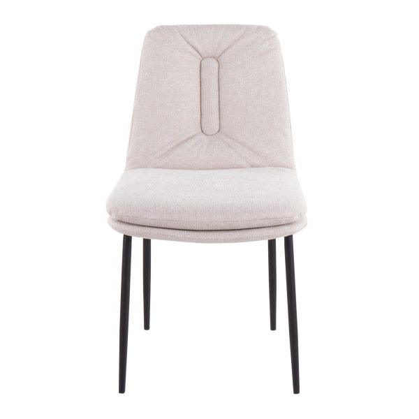 Smith Black Steel Cream Fabric Contemporary Dining Chairs Set of 2 7