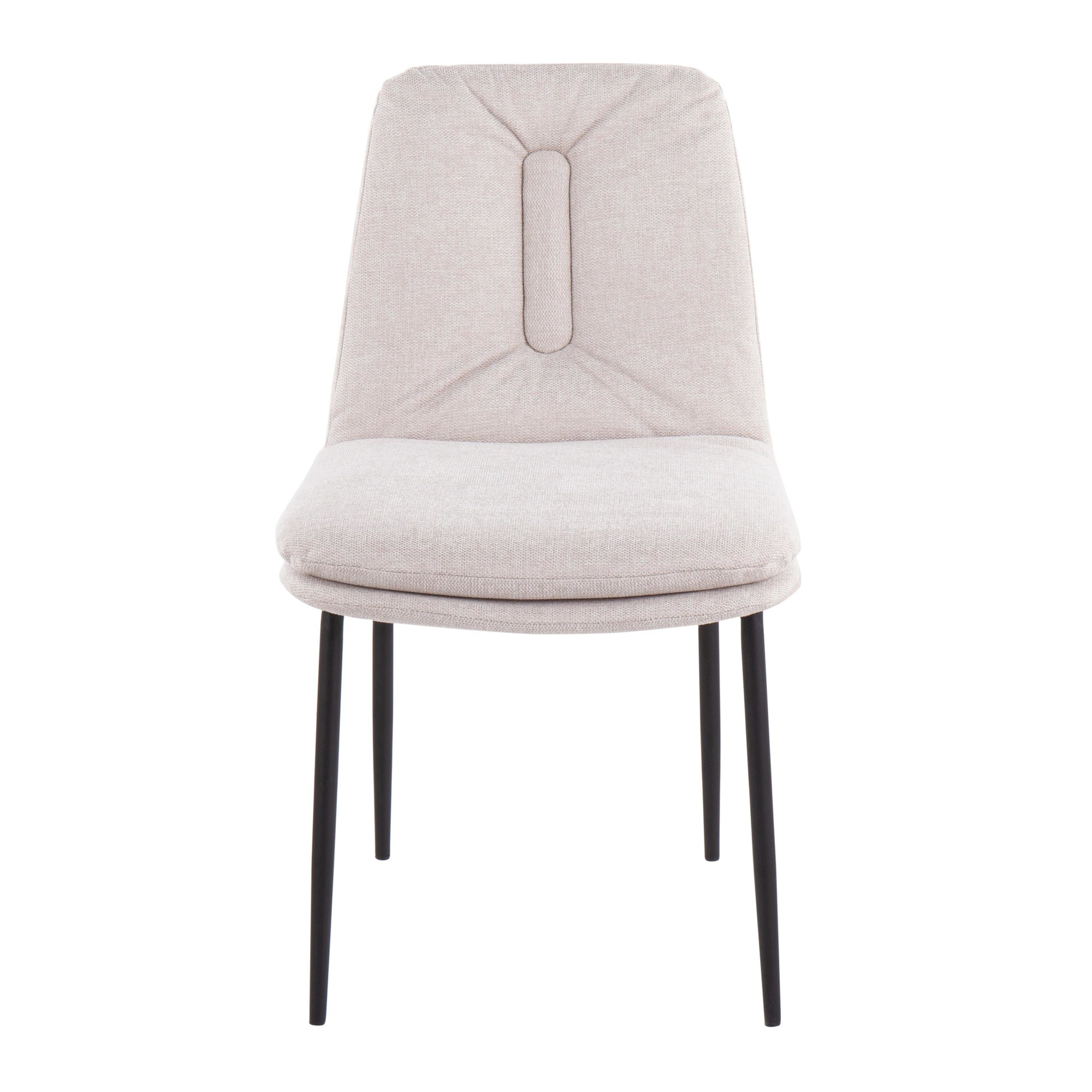 Smith Black Steel Cream Fabric Contemporary Dining Chairs (Set of 2) 8 Smith Black Steel Cream Fabric Contemporary Dining Chairs (Set of 2) - Image 8