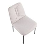 Smith Black Steel Cream Fabric Contemporary Dining Chairs (Set of 2) 23 Smith Black Steel Cream Fabric Contemporary Dining Chairs (Set of 2)