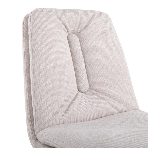 Smith Black Steel Cream Fabric Contemporary Dining Chairs Set of 2 9