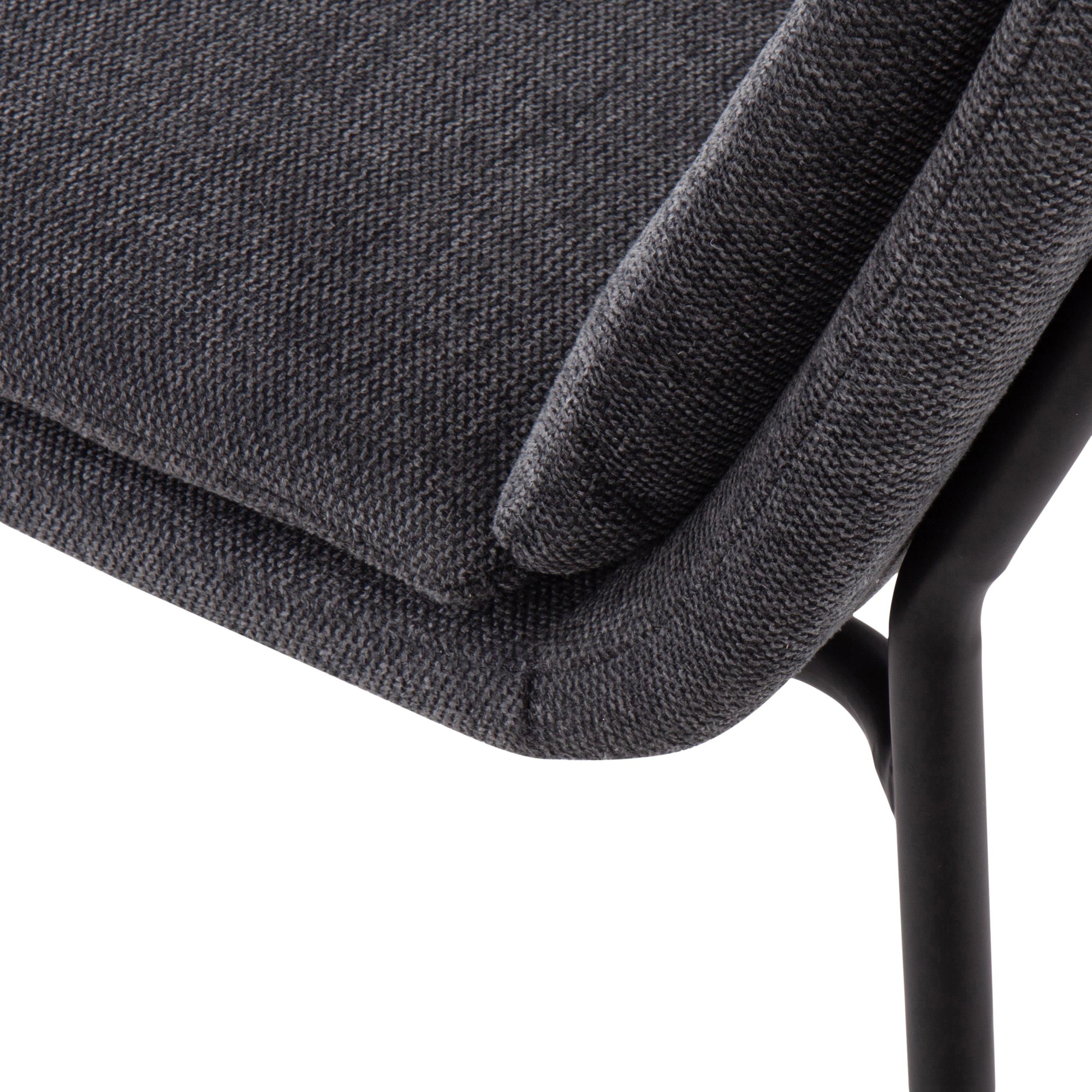 Smith Charcoal Fabric Black Steel Contemporary Dining Chairs (Set of 2) 11 Smith Charcoal Fabric Black Steel Contemporary Dining Chairs (Set of 2) - Image 11