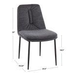 Smith Charcoal Fabric Black Steel Contemporary Dining Chairs (Set of 2) 25 Smith Charcoal Fabric Black Steel Contemporary Dining Chairs (Set of 2)