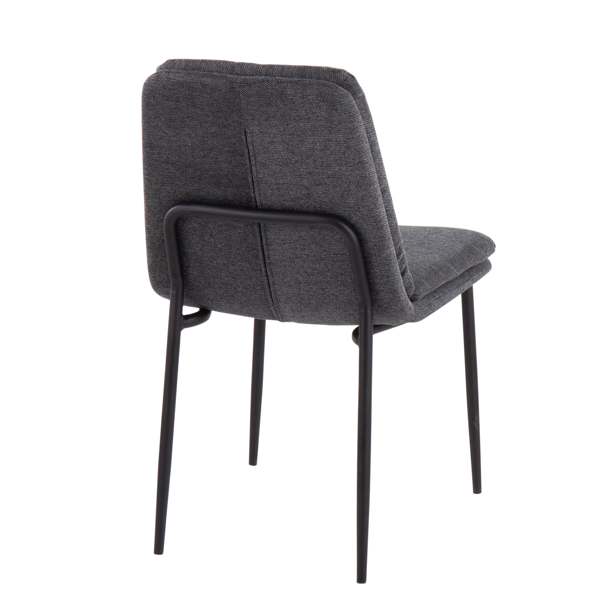 Smith Charcoal Fabric Black Steel Contemporary Dining Chairs (Set of 2) 5 Smith Charcoal Fabric Black Steel Contemporary Dining Chairs (Set of 2) - Image 5
