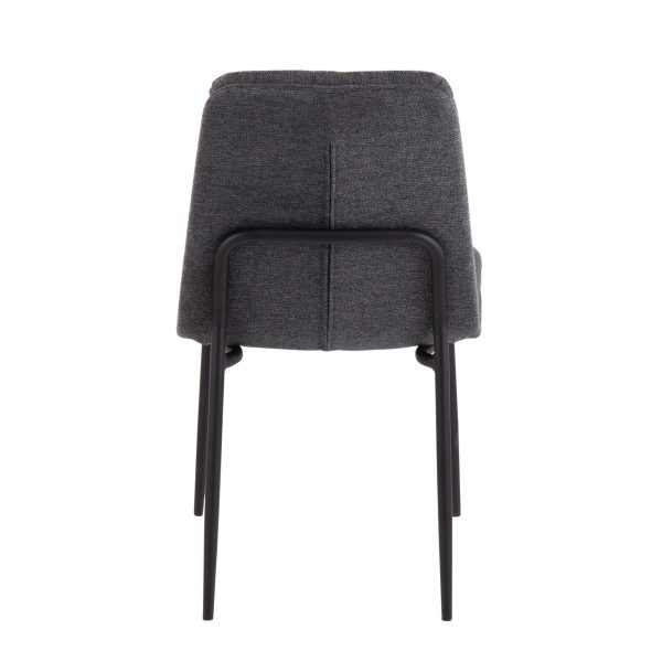 Smith Charcoal Fabric Black Steel Contemporary Dining Chairs Set of 2 5
