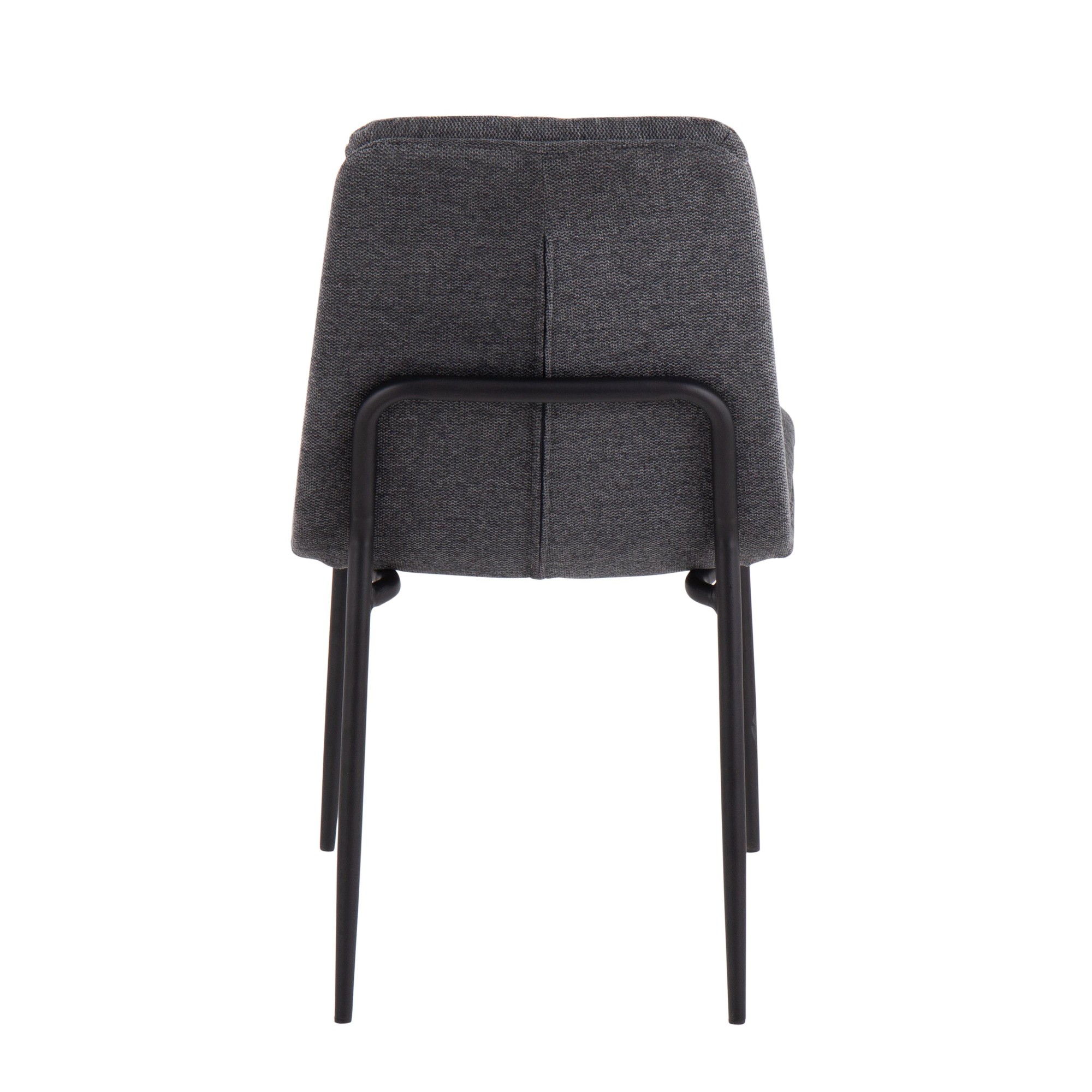 Smith Charcoal Fabric Black Steel Contemporary Dining Chairs (Set of 2) 6 Smith Charcoal Fabric Black Steel Contemporary Dining Chairs (Set of 2) - Image 6