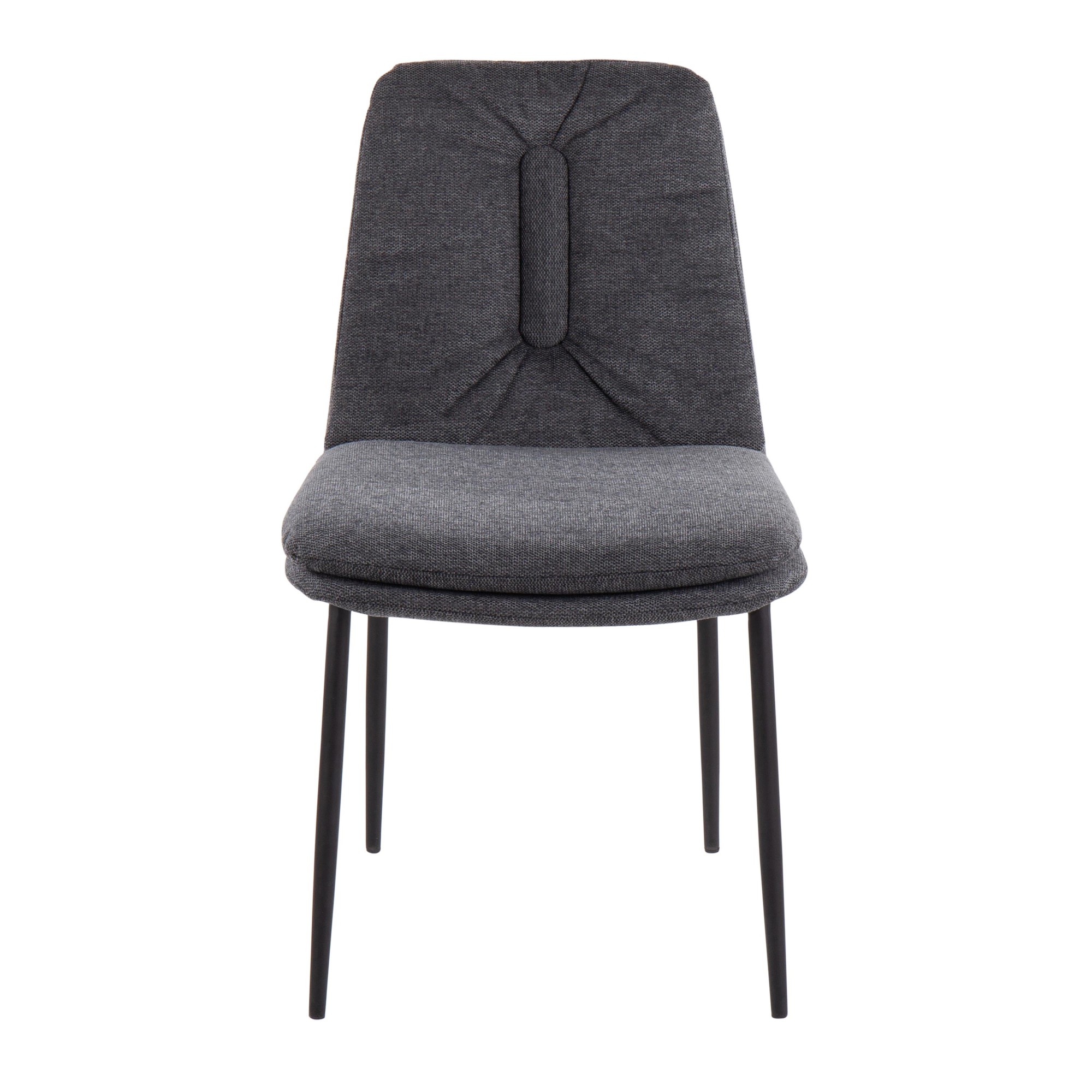 Smith Charcoal Fabric Black Steel Contemporary Dining Chairs (Set of 2) 7 Smith Charcoal Fabric Black Steel Contemporary Dining Chairs (Set of 2) - Image 7