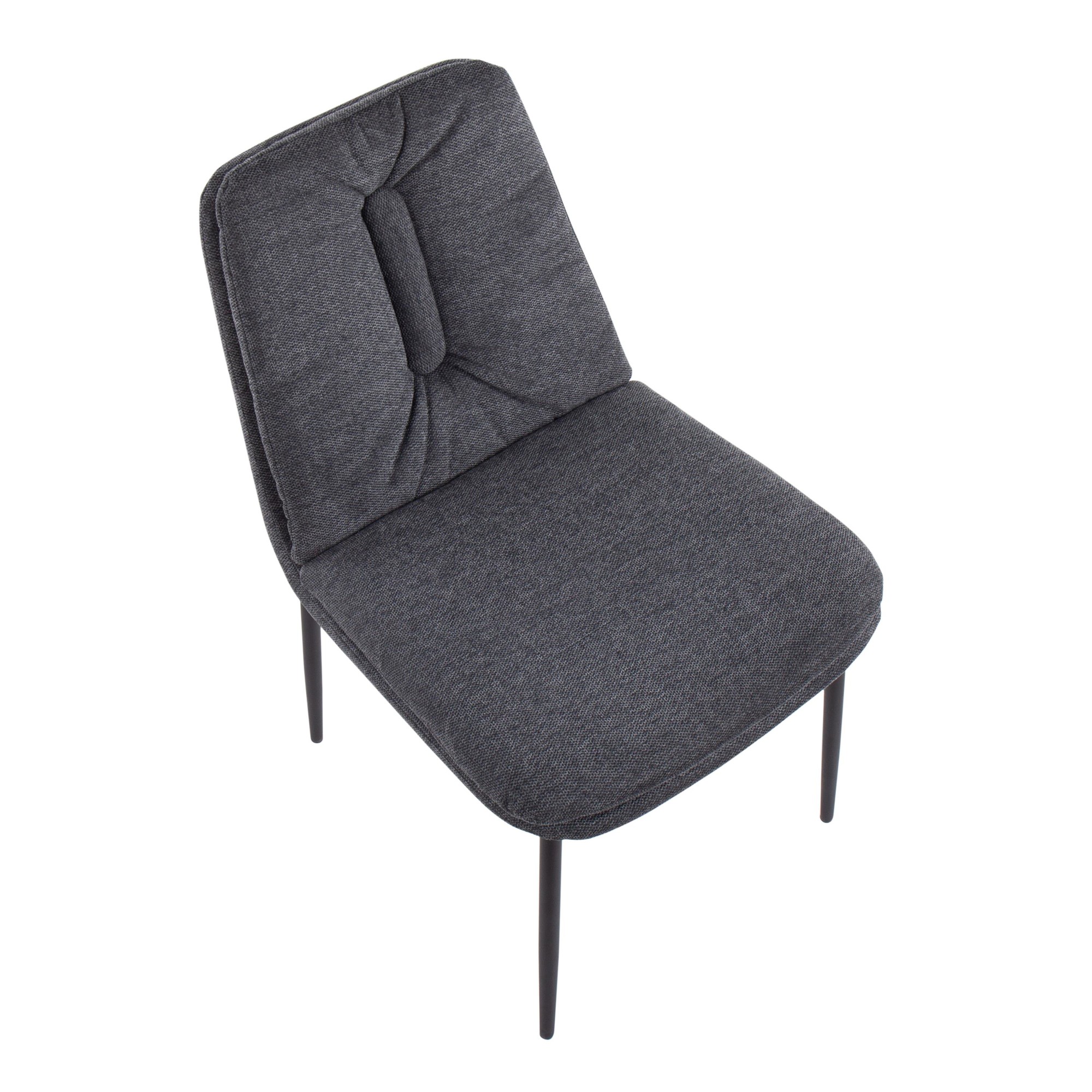 Smith Charcoal Fabric Black Steel Contemporary Dining Chairs (Set of 2) 8 Smith Charcoal Fabric Black Steel Contemporary Dining Chairs (Set of 2) - Image 8
