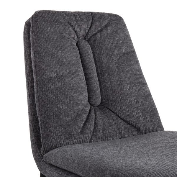Smith Charcoal Fabric Black Steel Contemporary Dining Chairs Set of 2 8